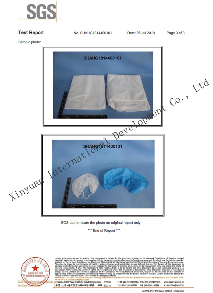 SGS Nonwoven Isolation Gown Test Report