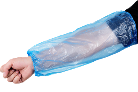 Blue Polyethylene Disposable Arm Cover Sleeves