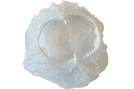 Pleated SMS Bouffant Caps, White Polypropylene