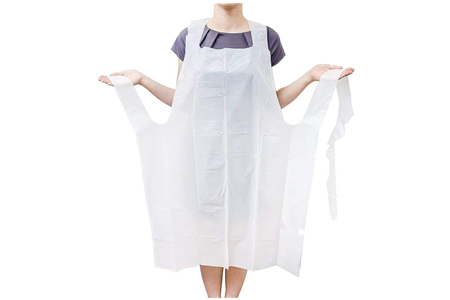 apron disposable white polythene
