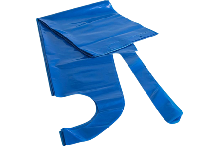 apron disposable plastic blue