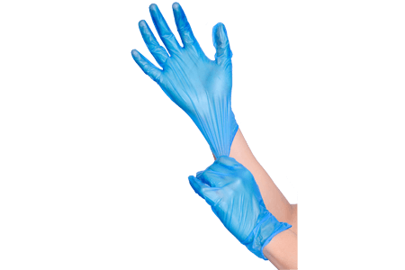 Blue Powdered Vinyl Gloves