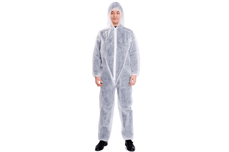 White Disposable Polypropylene Coveralls