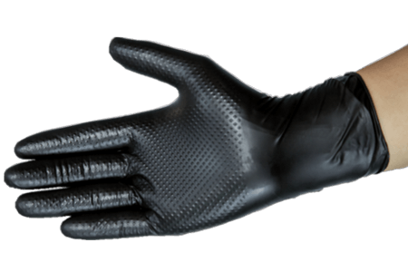 Black Vinyl  and Nitrile Synthetic Gloves