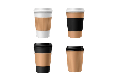 Disposable Coffee Cups with Lids and Sleeves