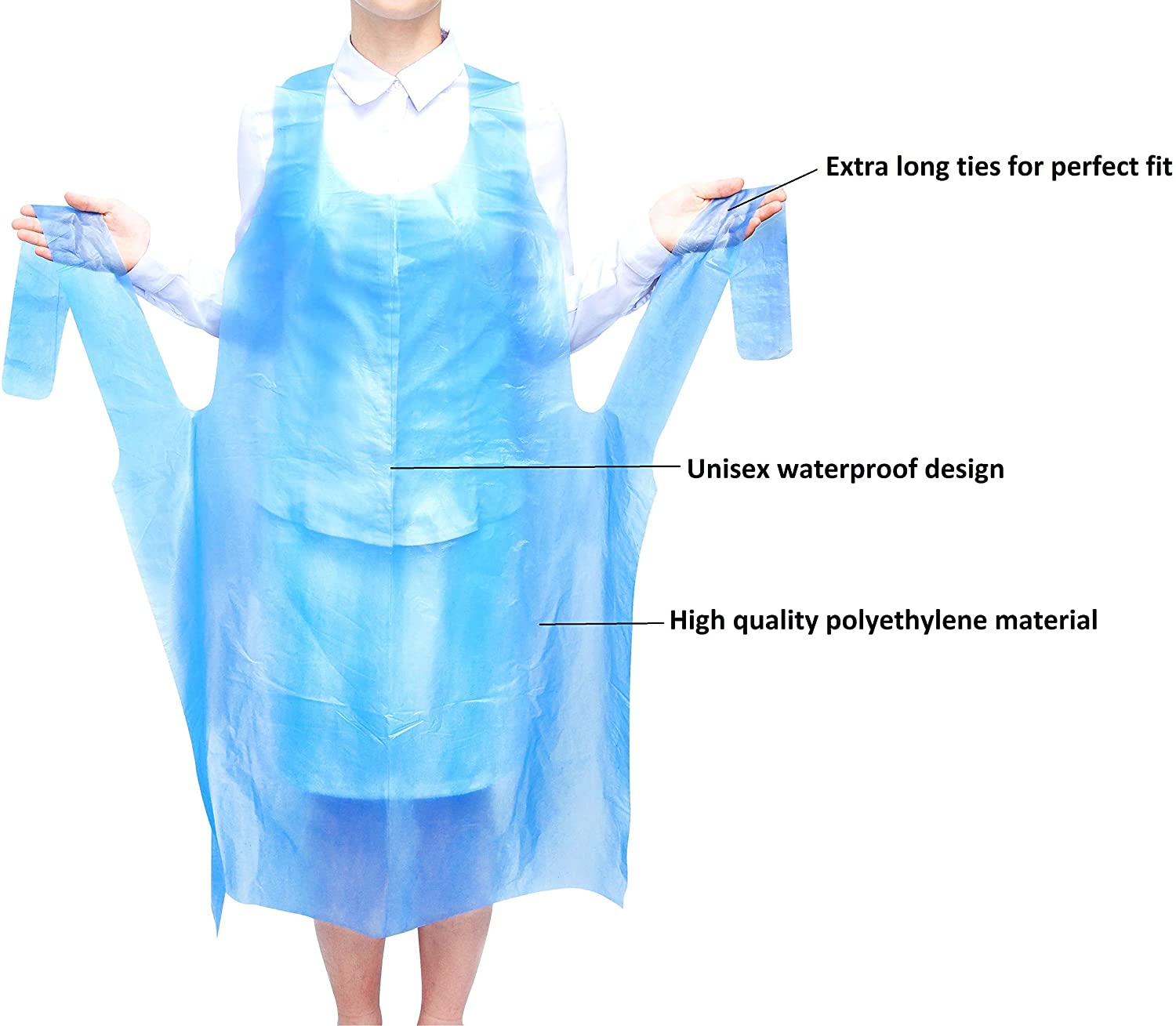 disposable pe food safe apron with sleeves