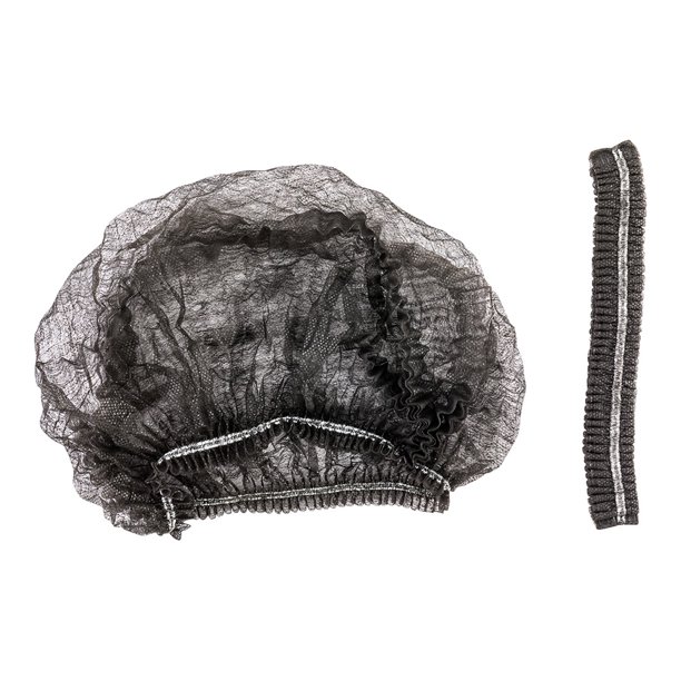 Black Disposable Pleated Bouffant Cap