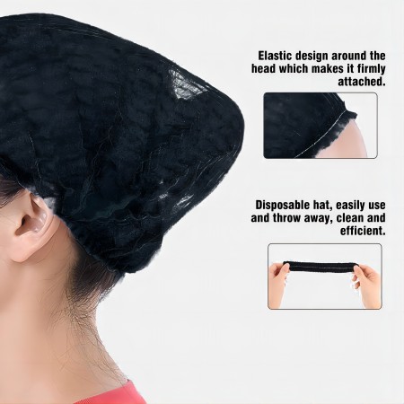 latex free black bouffant cap